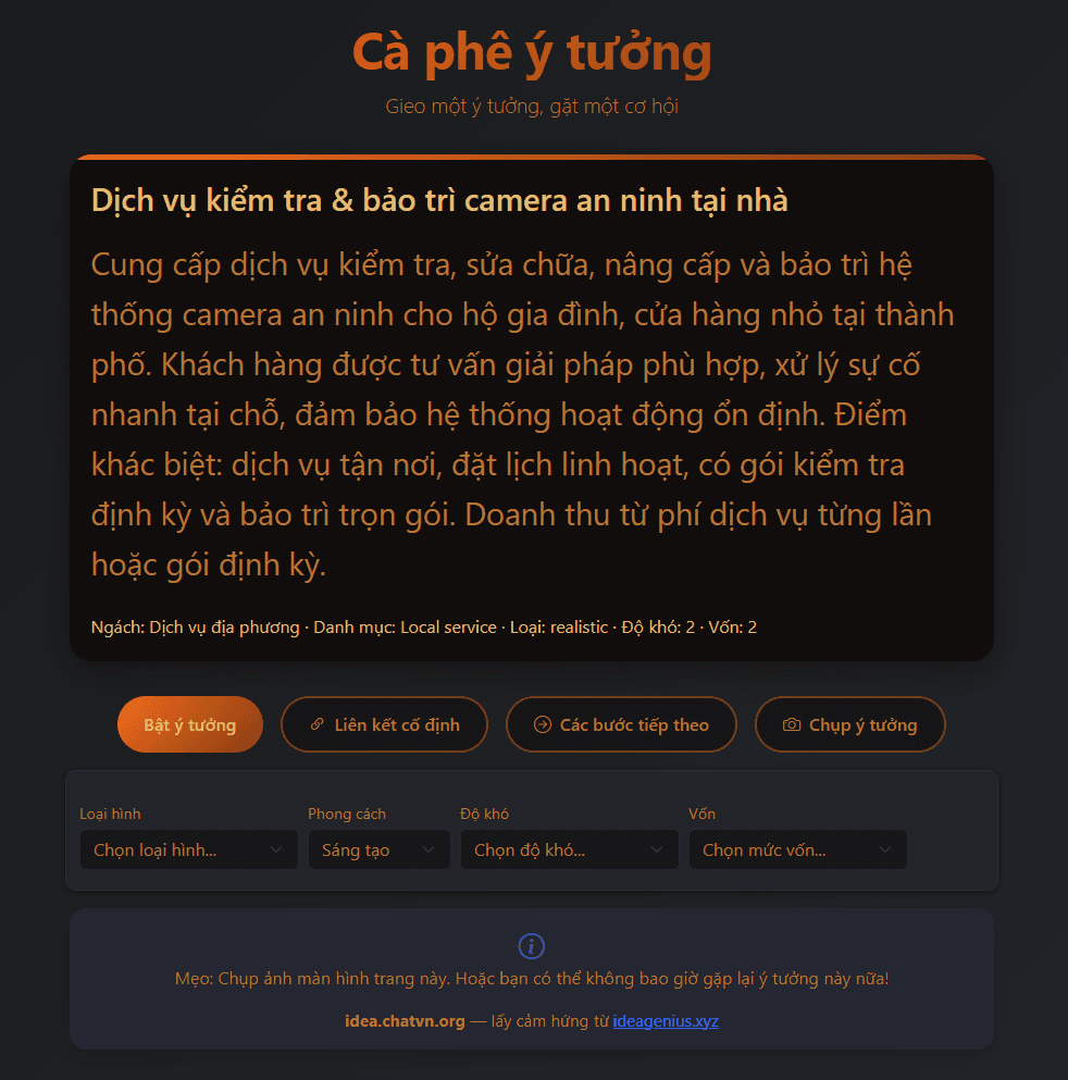 Cà phê ý tưởng
